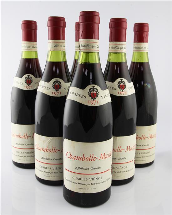Six bottles of Charles Vienot Chambolle Musigny, 1971,